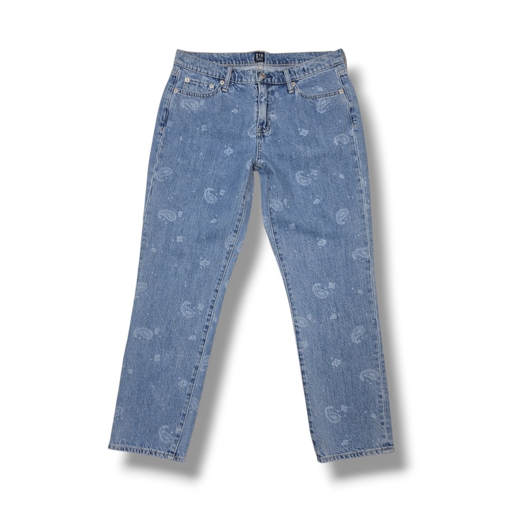 Gap Denim Best Girlfriend All Over Paisley Print Jeans Women's 27 (30x26)